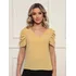 Blusa De Manga Curta Princesa No Tecido Dunas Elegante Linda