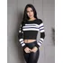 Blusa De Manga Longa/ Modelo De Frio / Com Listras