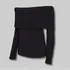 Blusa De Manga Longa Feminina Ombro A Ombro Decote Faixa