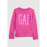 Blusa De Moletom Gap Infantil Logo Pink - Tam 10
