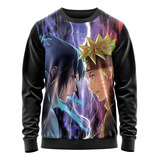 Blusa De Moletom Gola Careca Sublimado Adulto Manga Ninjas