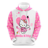 Blusa De Moletom Hello Kitty Adulto E Infantil Boneca Fofa 