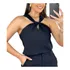 Blusa Elegante Social Feminina Regata Decote Babado Soltinha