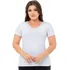 Blusa Em Malha Gola V Com Renda Camiseta Blusinha