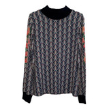 Blusa Estampada Gola Alta
