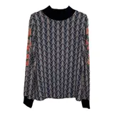 Blusa Estampada Gola Alta