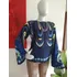 Blusa Farm Tom Azul Linda , Manga Flaire Atrás Com Detalhe,