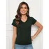 Blusa Feminina Baby Look Camiseta Basica Gola V