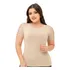 Blusa Feminina Baby Look Rendada Na Manga Curta Delicada