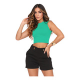 Blusa Feminina Basica Cropped
