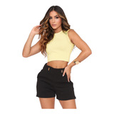 Blusa Feminina Basica Cropped
