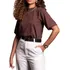 Blusa Feminina Basica Tshirt Camiseta Gola Alta Em Algodão