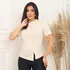 Blusa Feminina Camiseta Blusinha Linda Arrumada Canelada