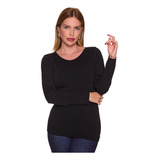 Blusa Feminina Camiseta Manga Longa Blusinha T-shirt Básica