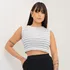 Blusa Feminina Camiseta Regata Cropped Listrada Canelada Top
