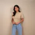 Blusa Feminina Camiseta T-shirt Gola Alta Algodão Premium