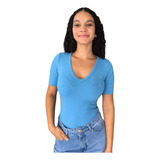 Blusa Feminina Canelada Gola