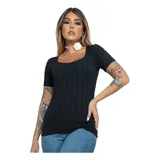 Blusa Feminina Canelado Decote