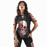Blusa Feminina Caveira Customizada