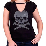Blusa Feminina Caveira Strass