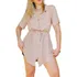 Blusa Feminina Chemise C Cinto Manga Curta Praia