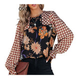 Blusa Feminina Chiffon Estampa Multi Colors Prints Berenice