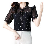 Blusa Feminina Chiffon Polka