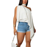 Blusa Feminina Choker Assimetrica