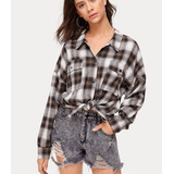 Blusa Feminina Com Camisa