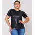 Blusa Feminina Couro Cirrê Manga Curta  Plus Size Ref: 17