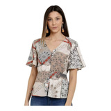 Blusa Feminina Crepe Floral