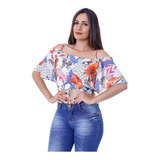 Blusa Feminina Cropped Estampa