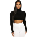 Blusa Feminina Cropped Gola