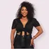 Blusa Feminina Cropped Plus Size Amarração Decote Estiloso