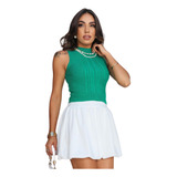 Blusa Feminina Cropped Tricot