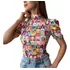 Blusa Feminina Estampa De Princesas Manga Bufante Em Malha