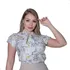 Blusa Feminina Estampada Executiva Moderna Gravata Premium