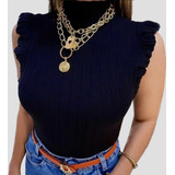 Blusa Feminina Garrafinha Gola
