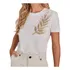 Blusa Feminina Lado Avesso Bordado Branco Palha - L12556