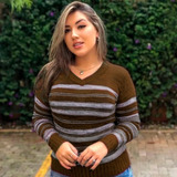 Blusa Feminina Listrada Blusinha