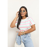Blusa Feminina Listrada Manga