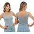 Blusa Feminina Lurex Regata Alça Fina Tricot Modal Brilhante