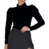 Blusa Feminina Manga Bufante Gola Alta Blusinha Segunda Pele