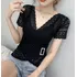 Blusa Feminina Manga Curta Verão Sexy Fivelas Mandys 