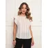 Blusa Feminina Manga Japonesa Tecido Laise Bordados Em Flor