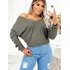Blusa Feminina Manga Longa Bata Soltinha De Malha Gola V