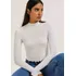 Blusa Feminina Manga Longa Cropped Canelada Hering