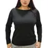 Blusa Feminina Manga Longa Em Malha Térmica Peluciada Preta 