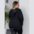 Blusa Feminina Manga Longa Plus Size + Capuz Em Paetê