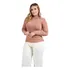 Blusa Feminina Manga Longa Segunda Pele Canelada Tricô
